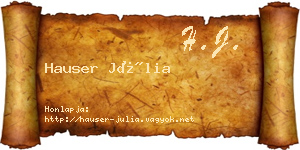 Hauser Júlia névjegykártya